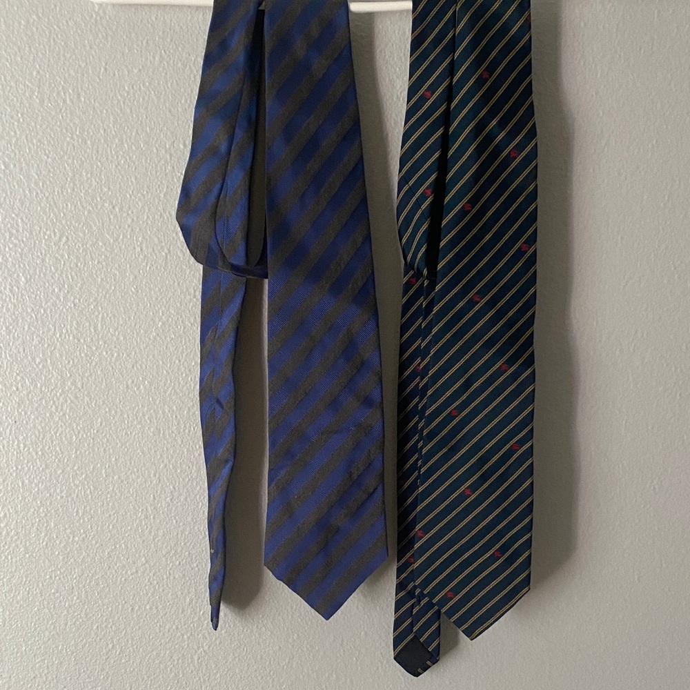 Bundle Burberry Blue and Green Striped Ties